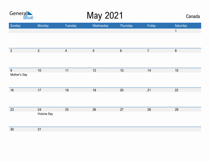 Fillable May 2021 Calendar