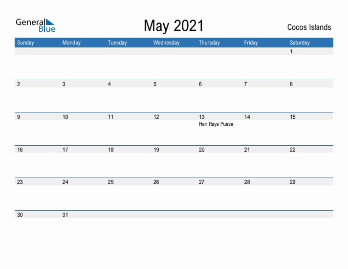 Fillable May 2021 Calendar