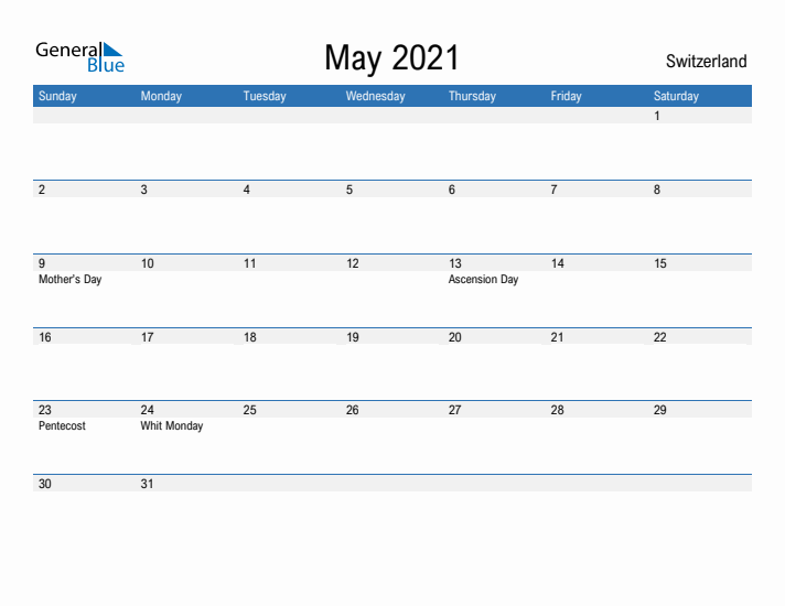 Fillable May 2021 Calendar