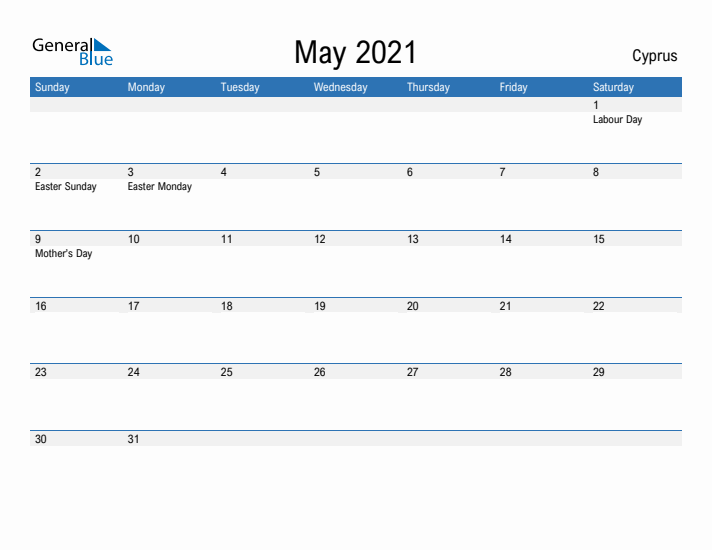 Fillable May 2021 Calendar