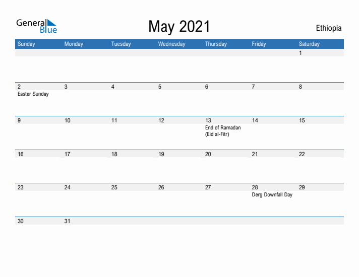 Fillable May 2021 Calendar