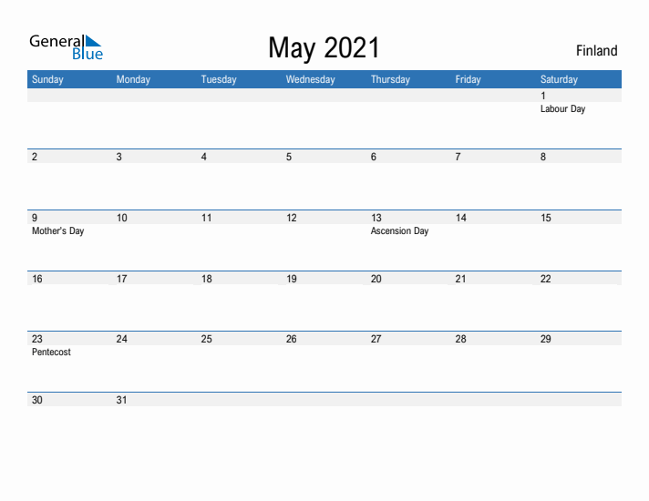 Fillable May 2021 Calendar