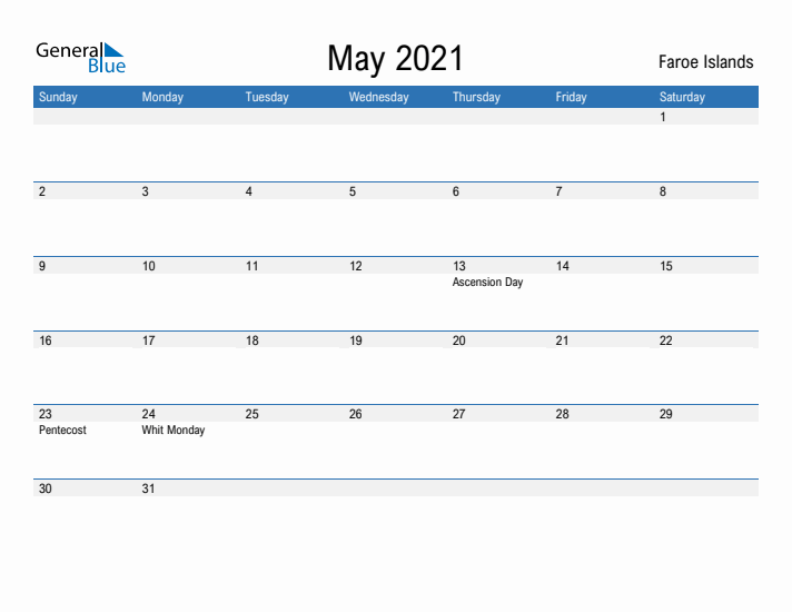 Fillable May 2021 Calendar