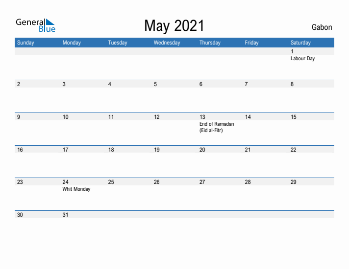 Fillable May 2021 Calendar