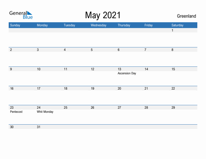 Fillable May 2021 Calendar