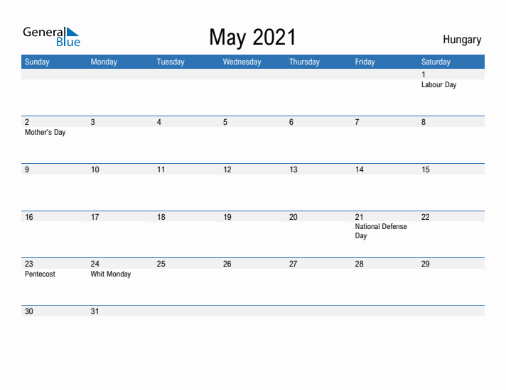 Fillable May 2021 Calendar