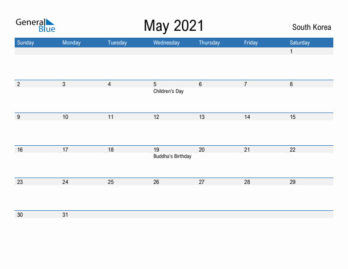 Fillable May 2021 Calendar