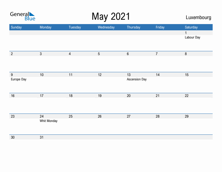 Fillable May 2021 Calendar