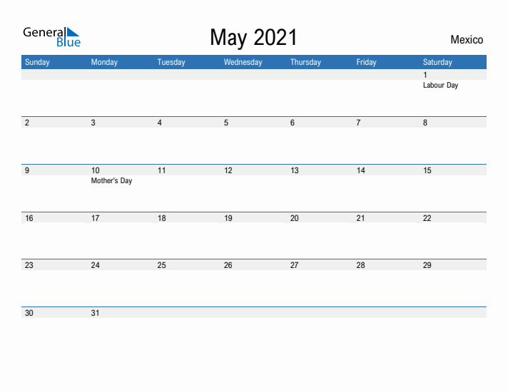 Fillable May 2021 Calendar