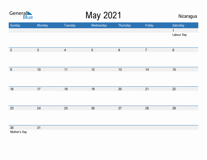 Fillable May 2021 Calendar