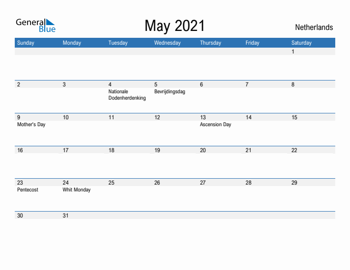 Fillable May 2021 Calendar