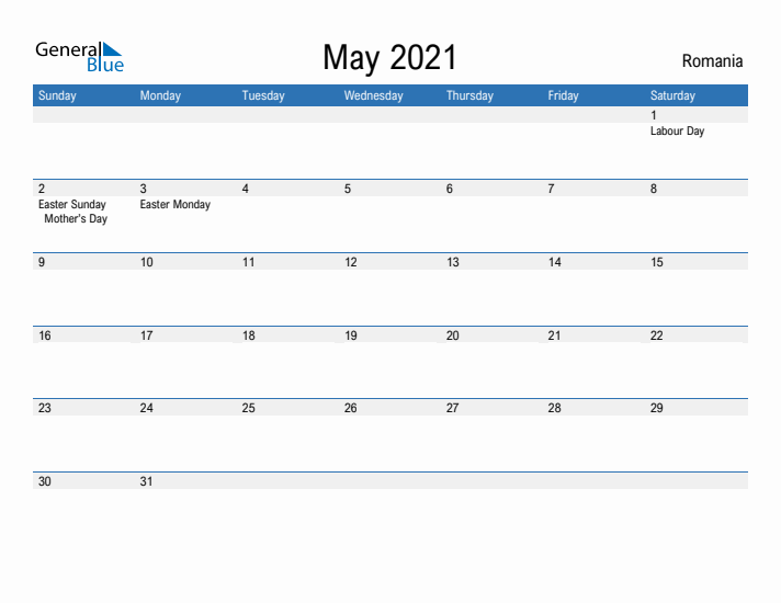 Fillable May 2021 Calendar