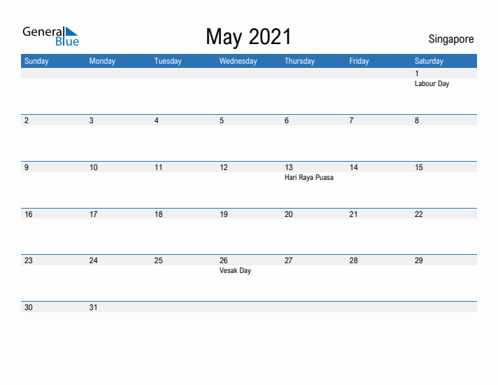 Fillable May 2021 Calendar