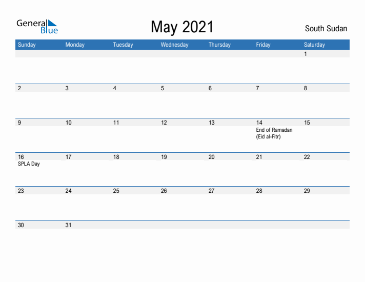 Fillable May 2021 Calendar