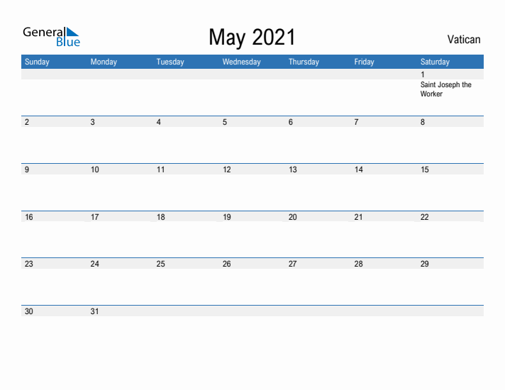 Fillable May 2021 Calendar