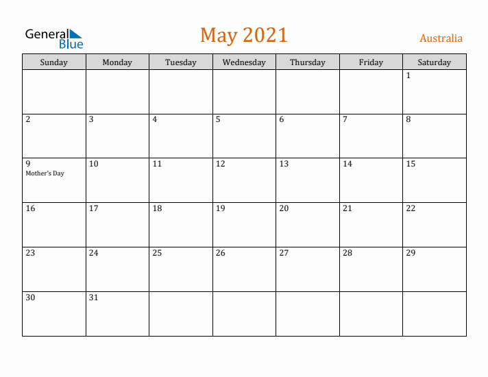 May 2021 Holiday Calendar with Sunday Start