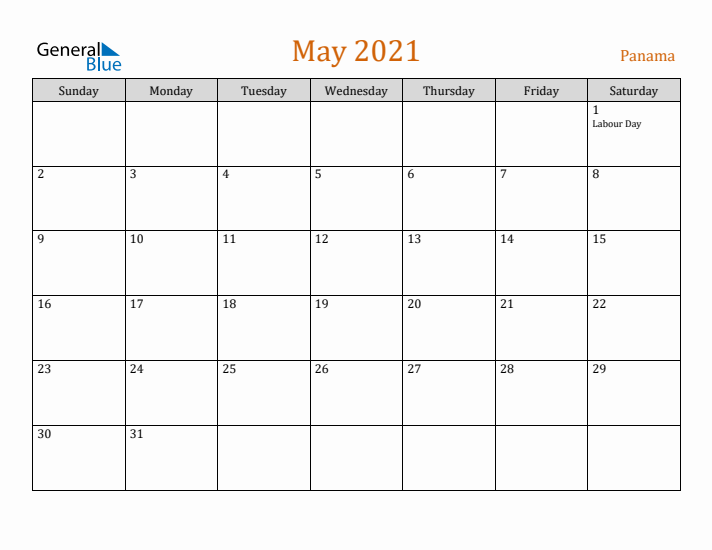 May 2021 Holiday Calendar with Sunday Start