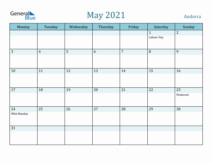 May 2021 Calendar with Holidays