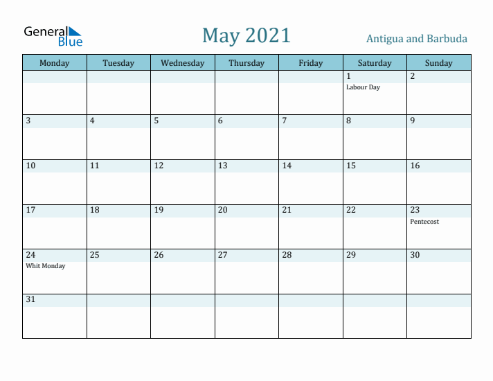 May 2021 Calendar with Holidays