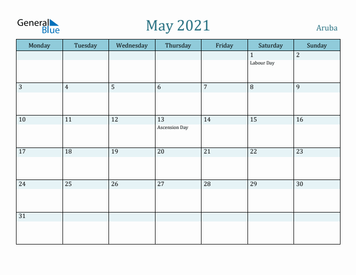 May 2021 Calendar with Holidays