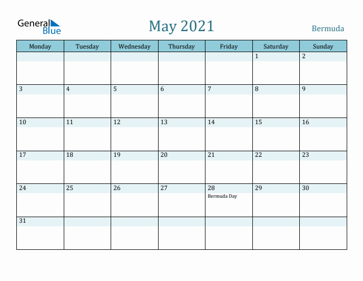 May 2021 Calendar with Holidays