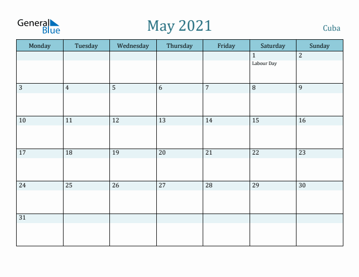 May 2021 Calendar with Holidays