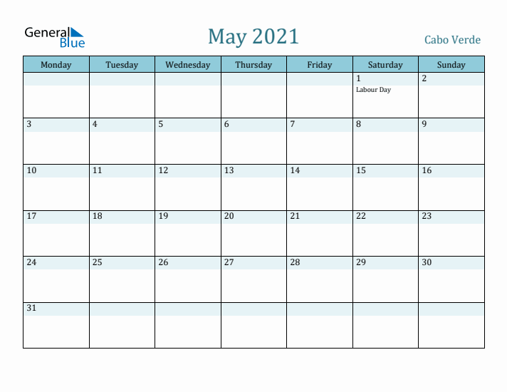 May 2021 Calendar with Holidays