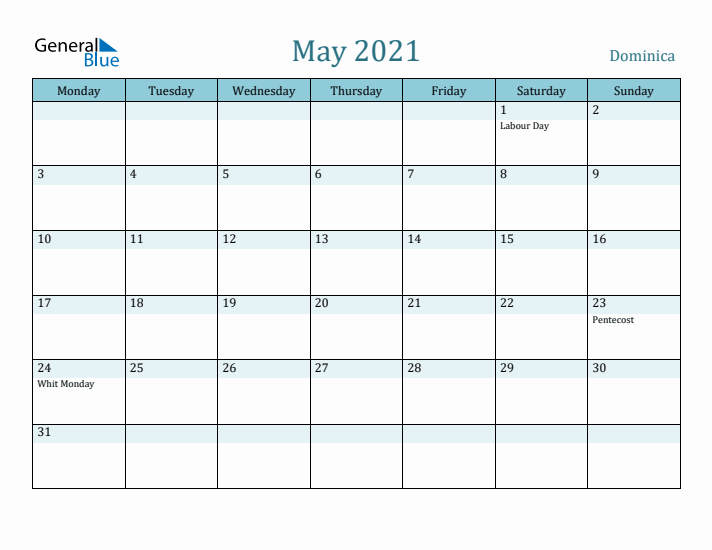 May 2021 Calendar with Holidays