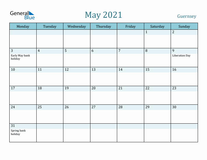 May 2021 Calendar with Holidays