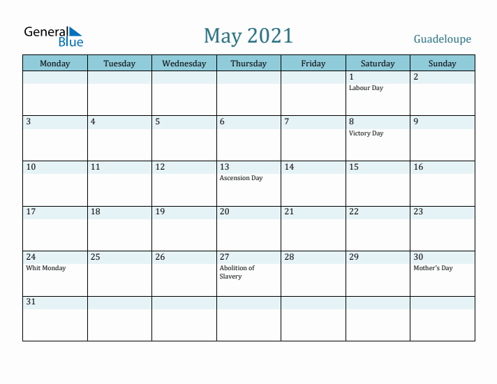 May 2021 Calendar with Holidays