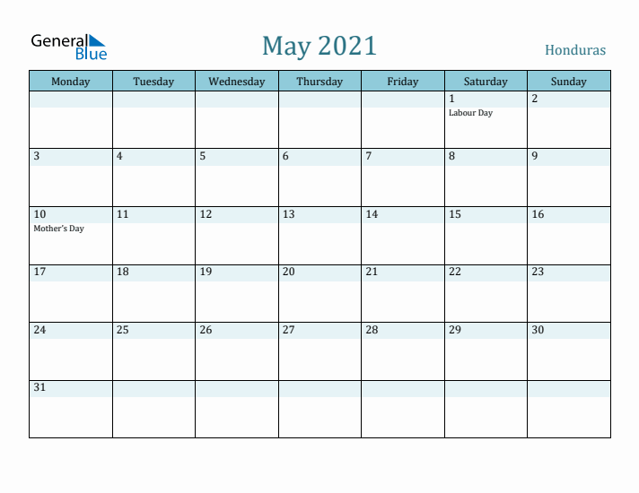 May 2021 Calendar with Holidays