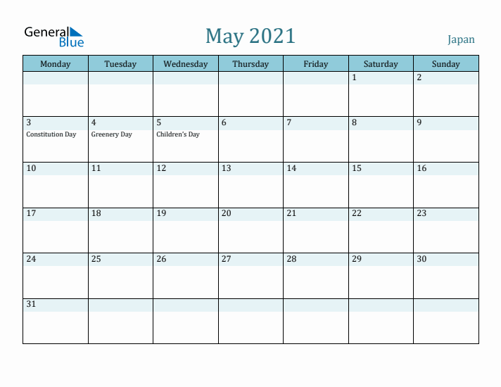 May 2021 Calendar with Holidays