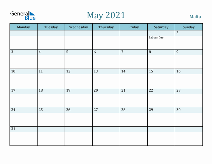 May 2021 Calendar with Holidays