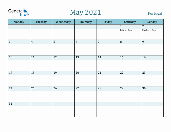 May 2021 Calendar with Holidays