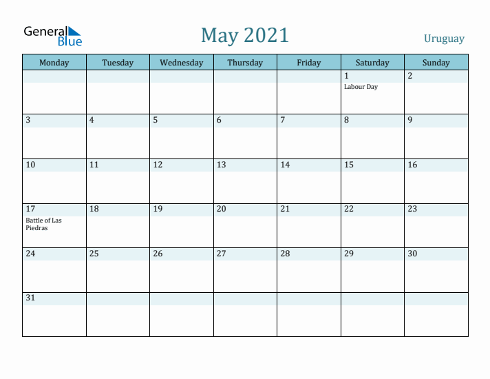 May 2021 Calendar with Holidays