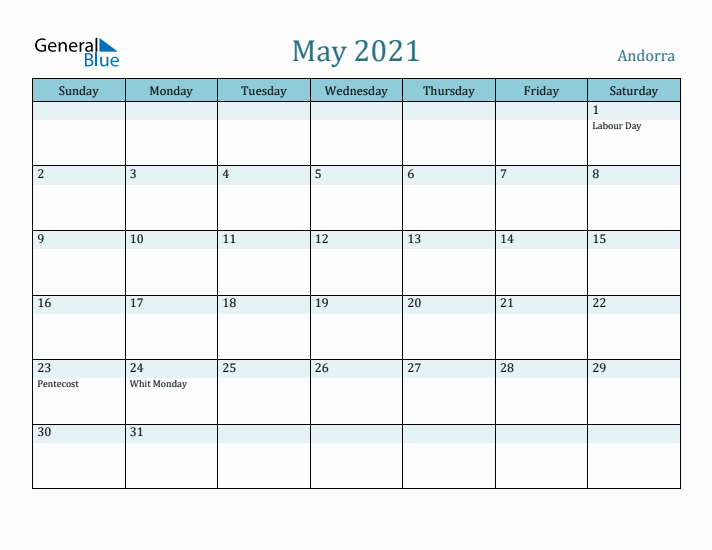 May 2021 Calendar with Holidays