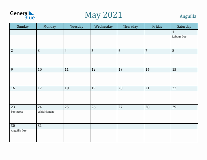 May 2021 Calendar with Holidays