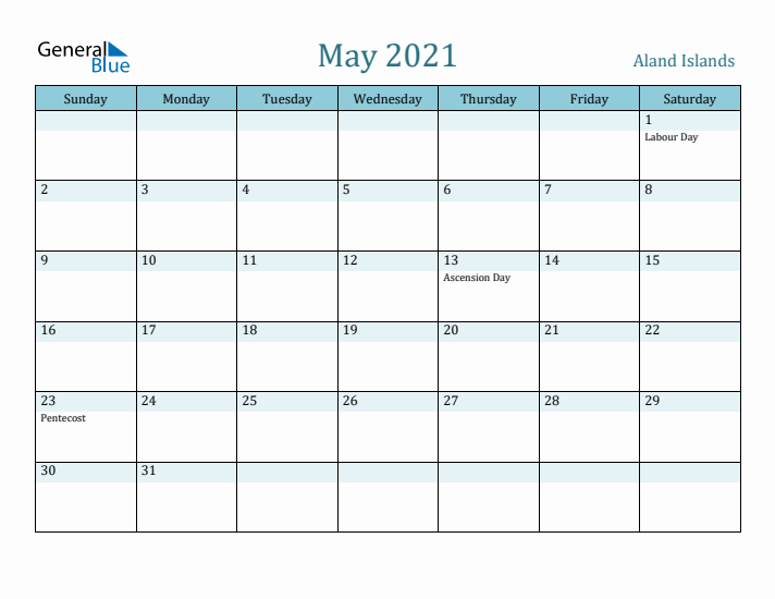 May 2021 Calendar with Holidays