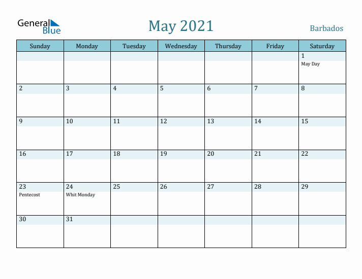 May 2021 Calendar with Holidays