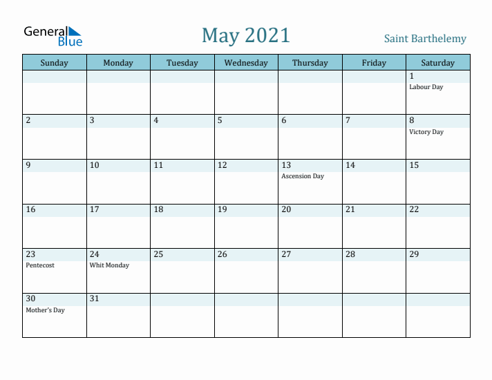 May 2021 Calendar with Holidays