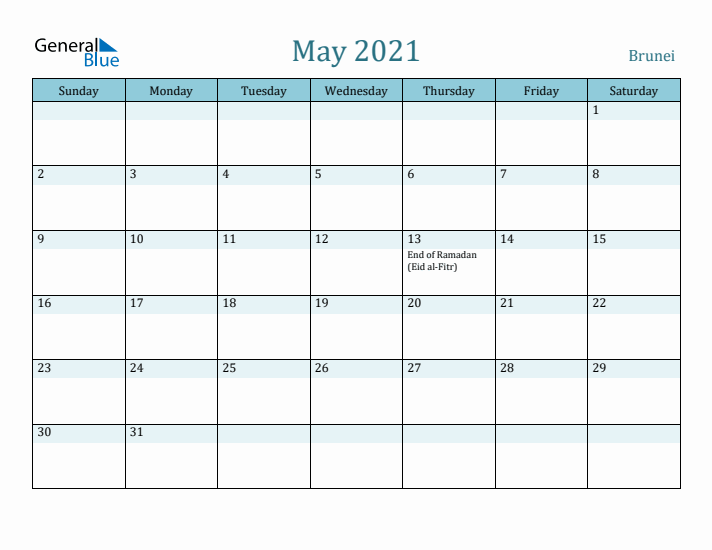 May 2021 Calendar with Holidays