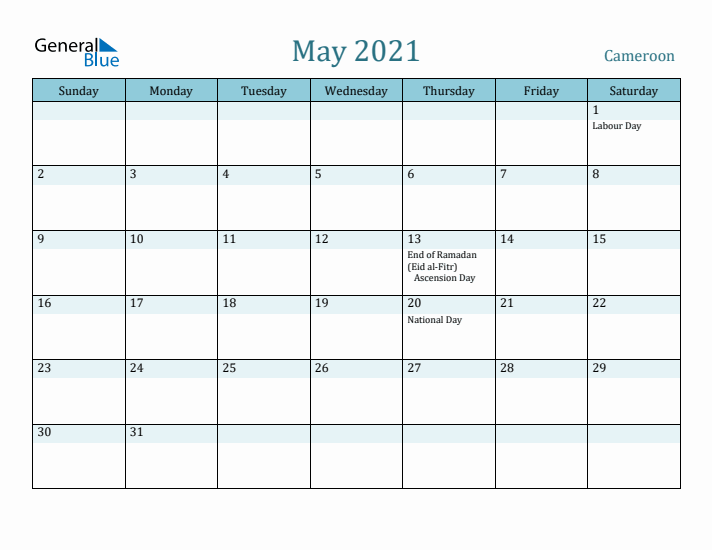 May 2021 Calendar with Holidays