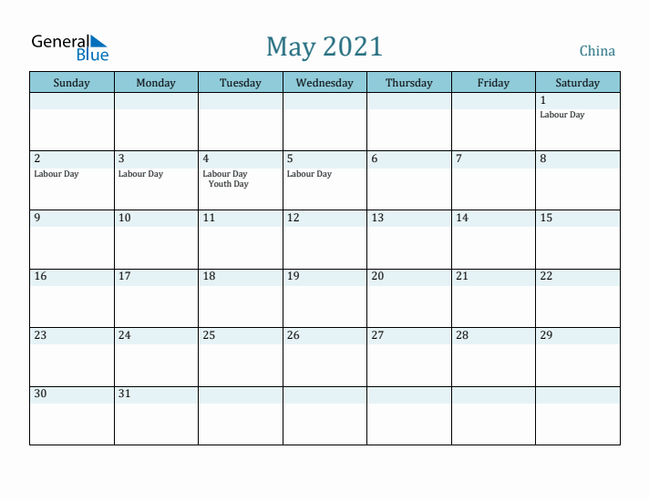 May 2021 Calendar with Holidays