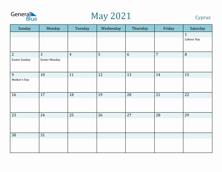 May 2021 Calendar with Holidays