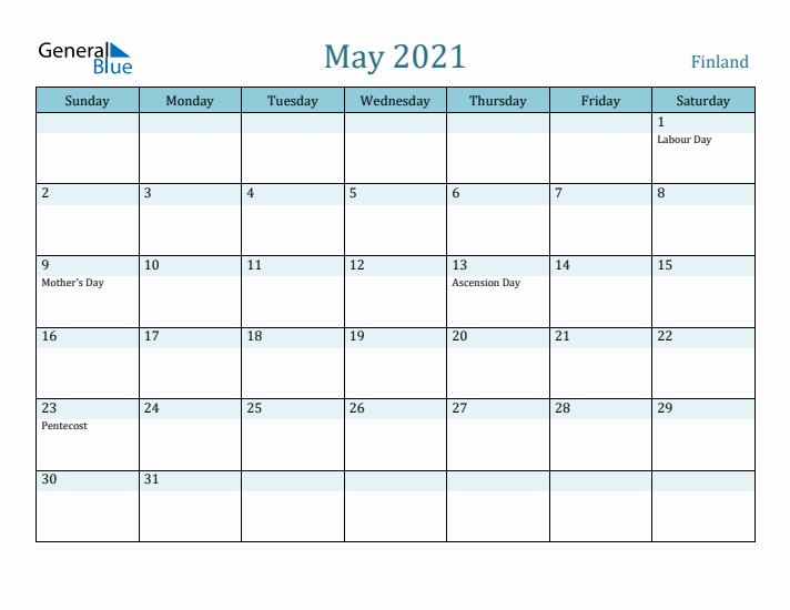 May 2021 Calendar with Holidays