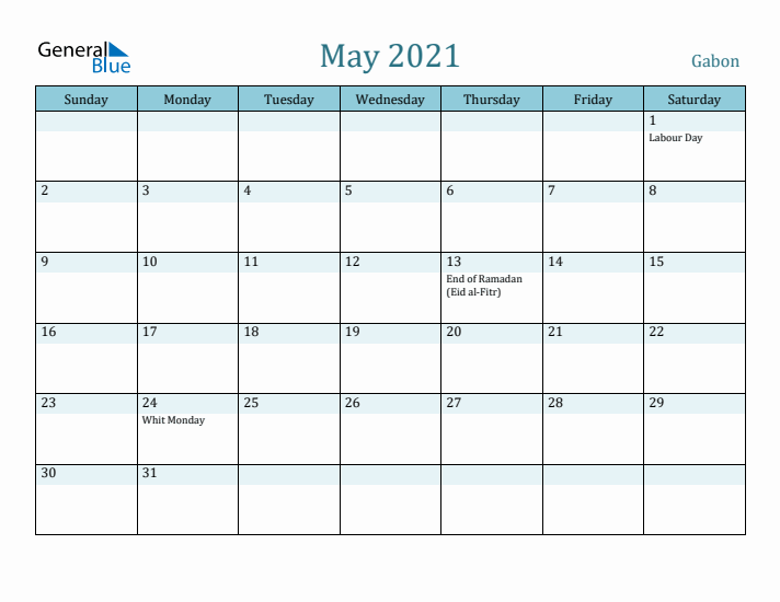 May 2021 Calendar with Holidays