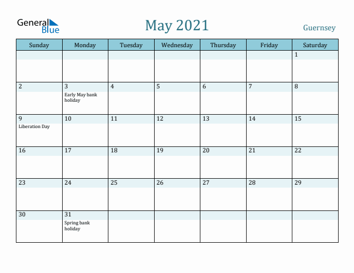 May 2021 Calendar with Holidays