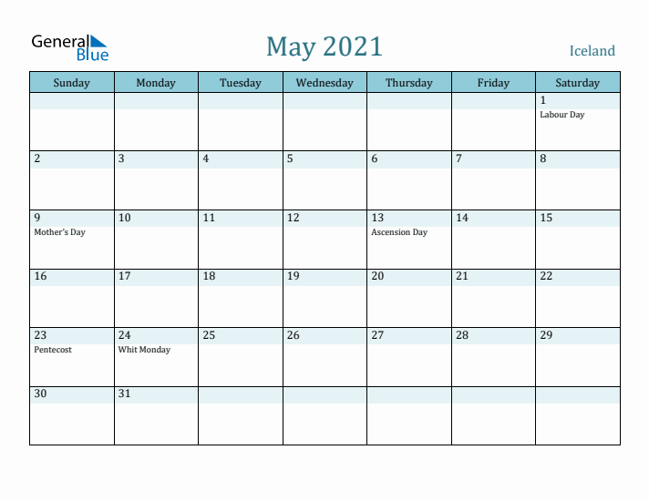 May 2021 Calendar with Holidays