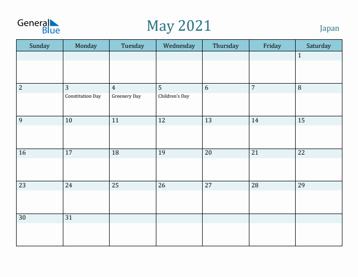 May 2021 Calendar with Holidays