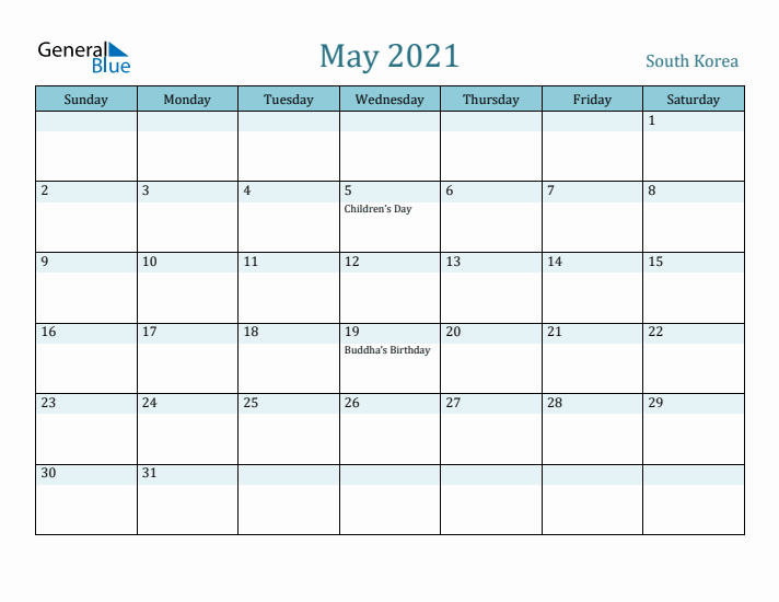 May 2021 Calendar with Holidays